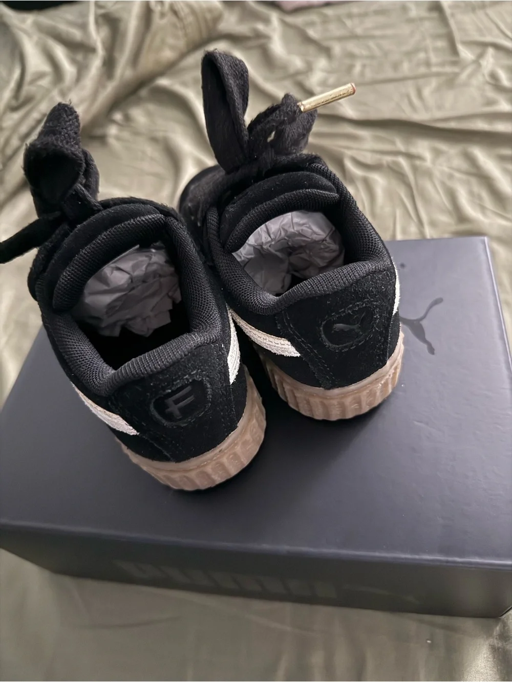 Puma FENTY Black Velvet Dust Bag & Branded Shoe Boxy